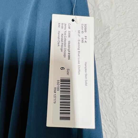 NEW! Jenny Yoo Collection Hampton Skirt Evening Blue Luxe Chiffon Wedding - 6 - Picture 5 of 7